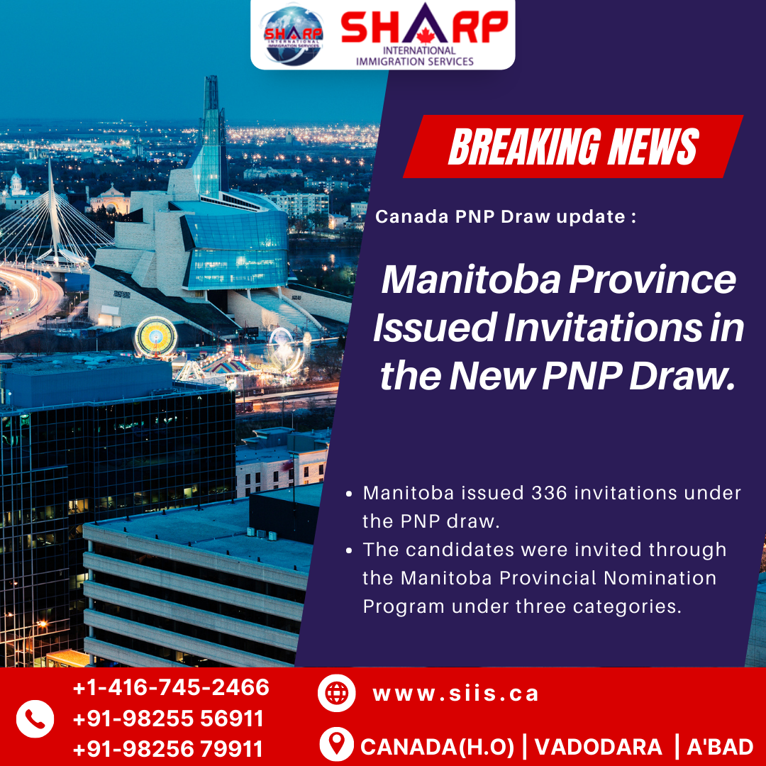 Manitoba Province Issued Invitations in the New PNP Draw. SIIS Canada