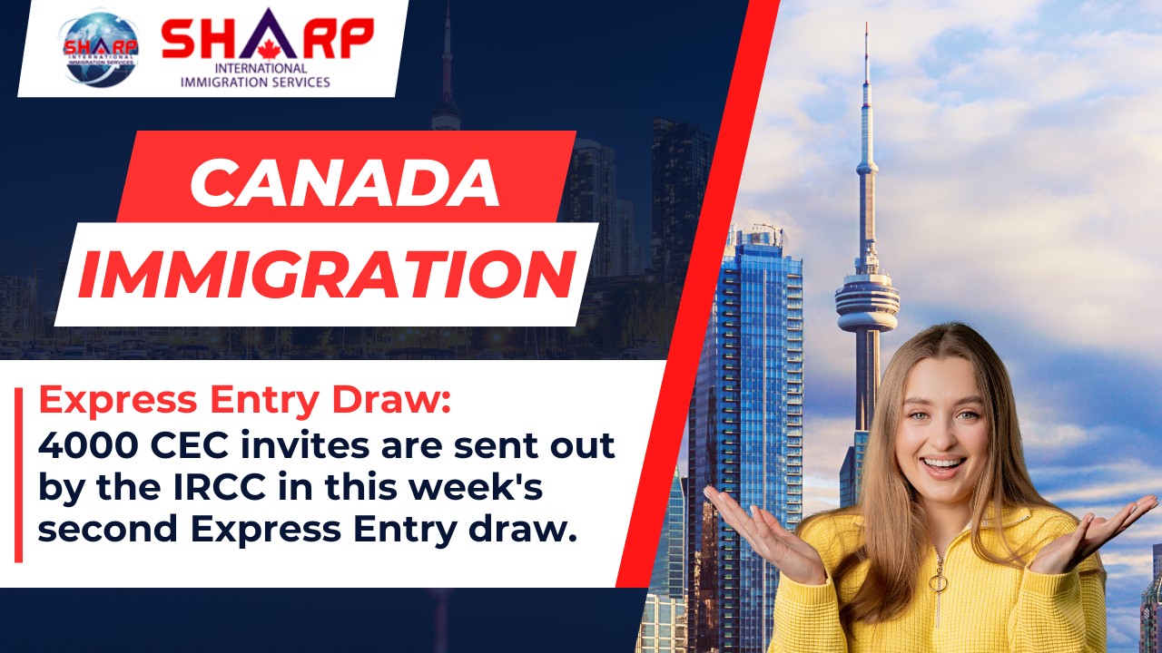 4000 CEC invites are sent out by the IRCC in this week's second Express Entry draw., canada pr. new canada express entry draw, canada visa, usa to canada, canada work visa, sowp, owp